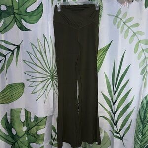 Aerie Olive High-Waist Flared Pants